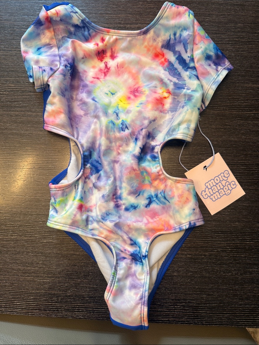 More Than Magic Girls Tie-Dye One-Piece Swimsuit in Blue, Purple, Pink, Yellow